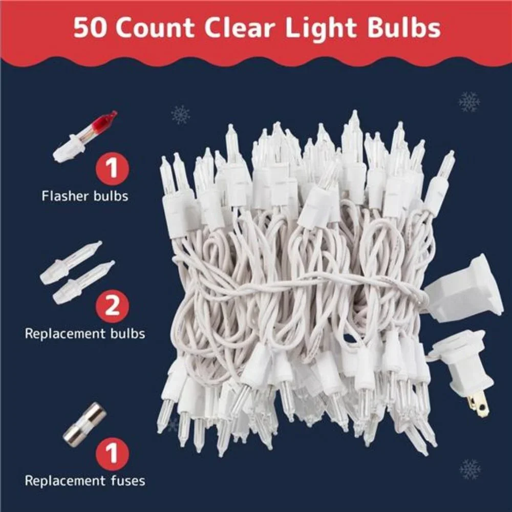christmas string lights warm white 50 count indoor outdoor tree lights xmas